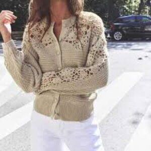 NWT Zara Combination Knit Cardigan